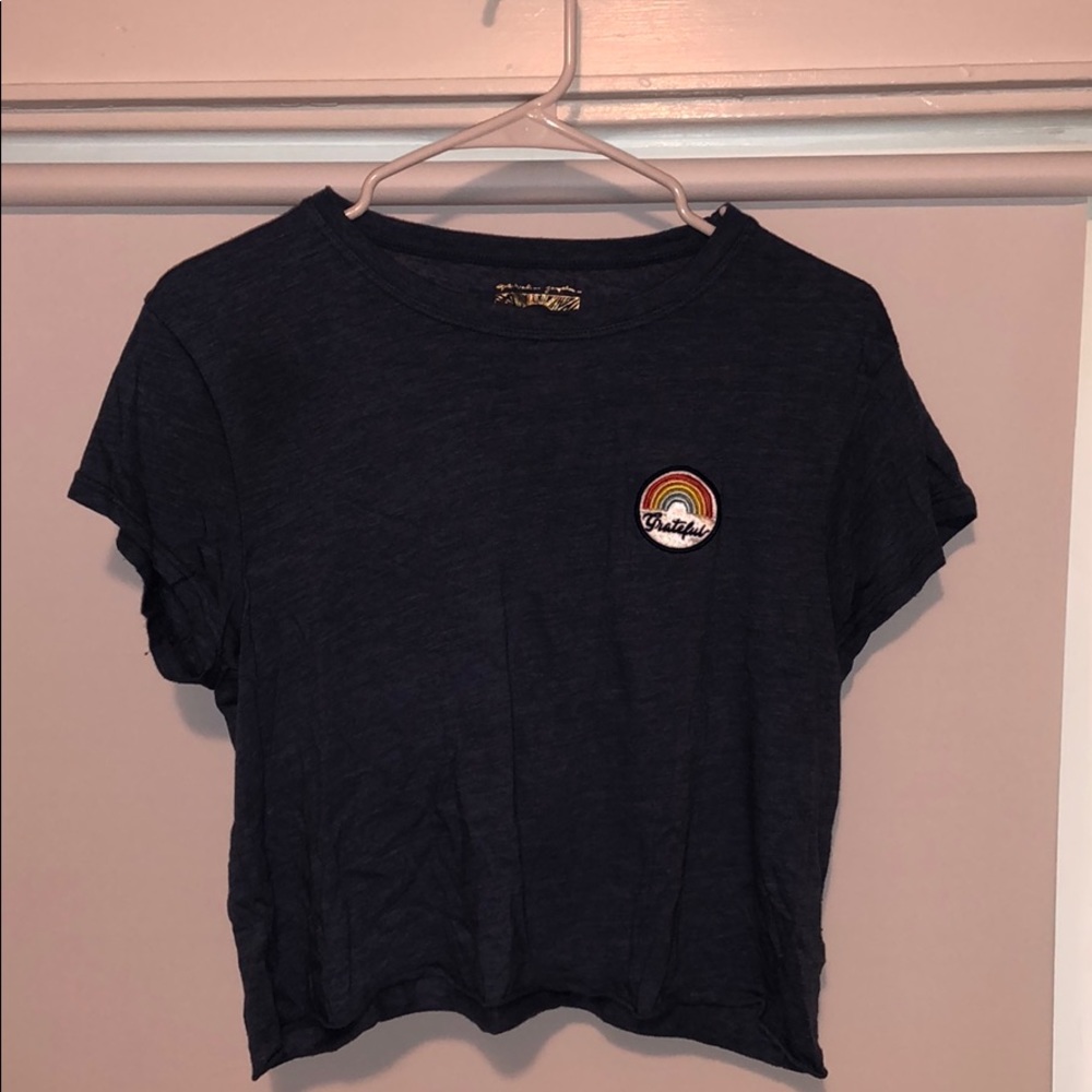 Spiritual Gangster Navy Cropped Grateful Tee
